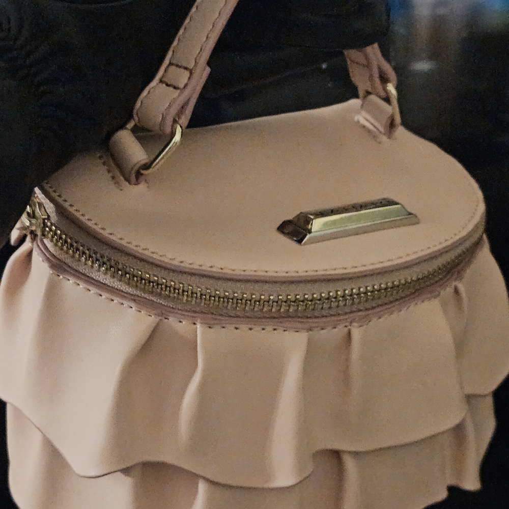 Elegant Pink Ruffled Handbag